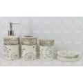 Ceramic Bathroom 4 Pieces Set with Hand Painted Decorative